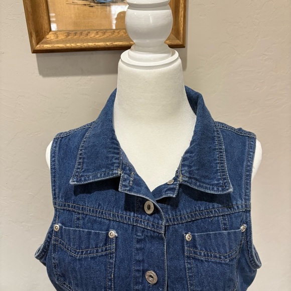 Vintage Denim Button Front  J.L. Sport NY Sleeveless Dress 100% Cotton  Size 8 - Picture 8 of 14